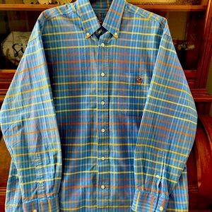 Duck Head Plaid Classic Oxford Button Down Blue Plaid Shirt Men's Size M/M